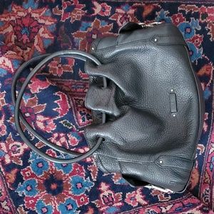 COLE HAAN DENNY BLACK PEBBLE LEATHER HOBO SHOULDER BAG